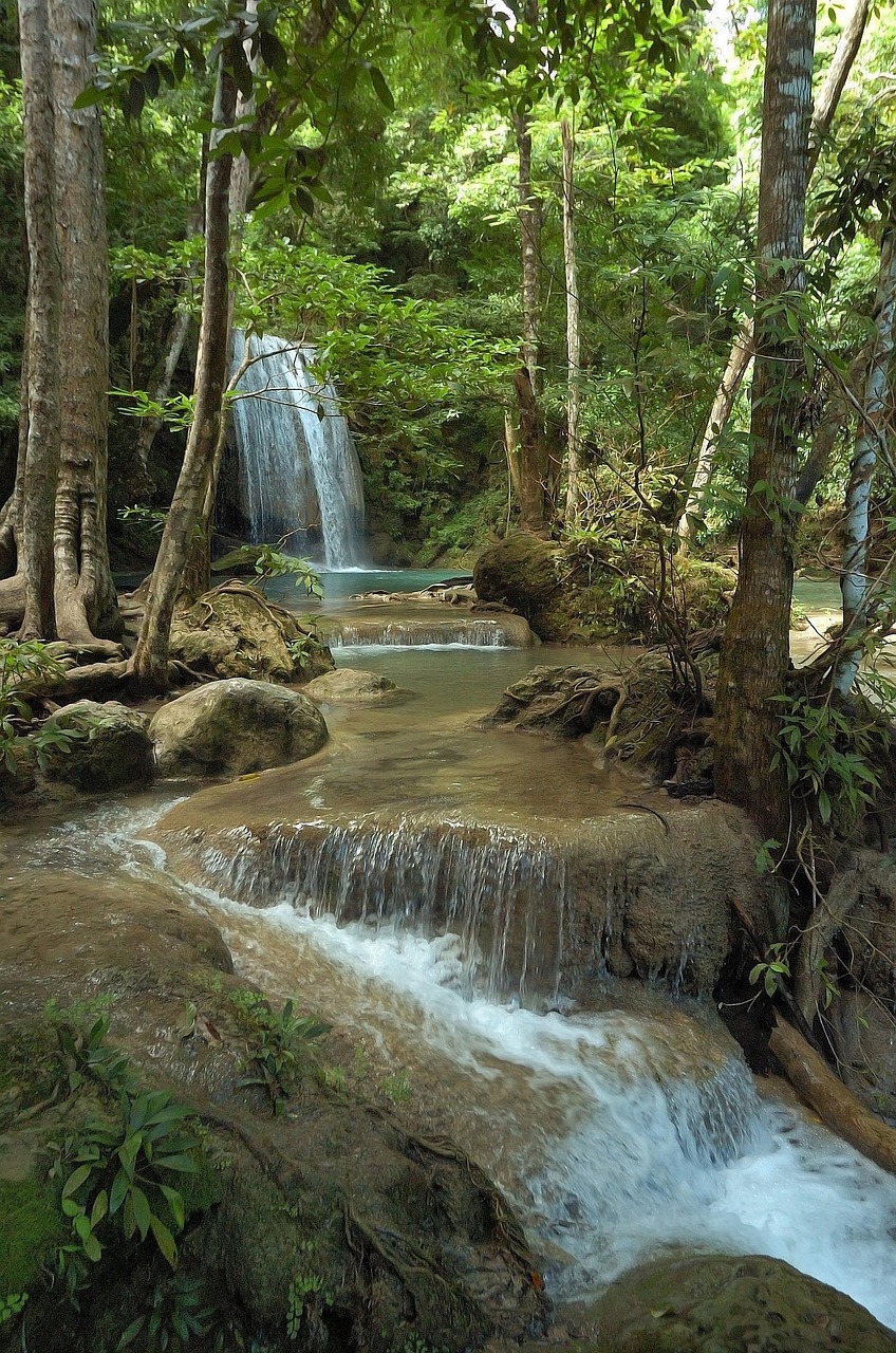 erawan, thailand, kanchanaburi, cascade, waterfall, water, forest, river, national park, nature, water courses, jungle, erawan, waterfall, waterfall, jungle, jungle, jungle, jungle, jungle